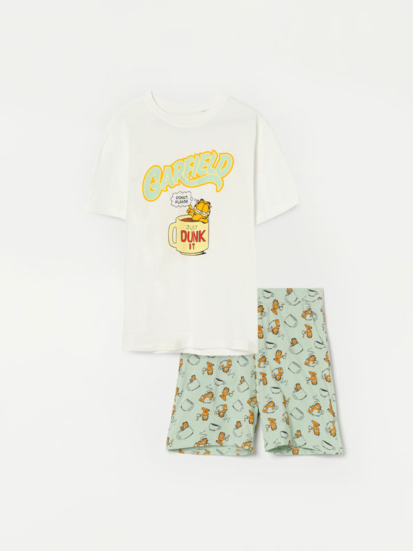Conjunto de pijama curto do Garfield ©Nickelodeon