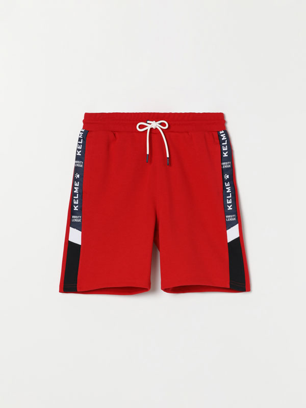 Jogger Bermuda shorts with Kelme x Lefties side stripes