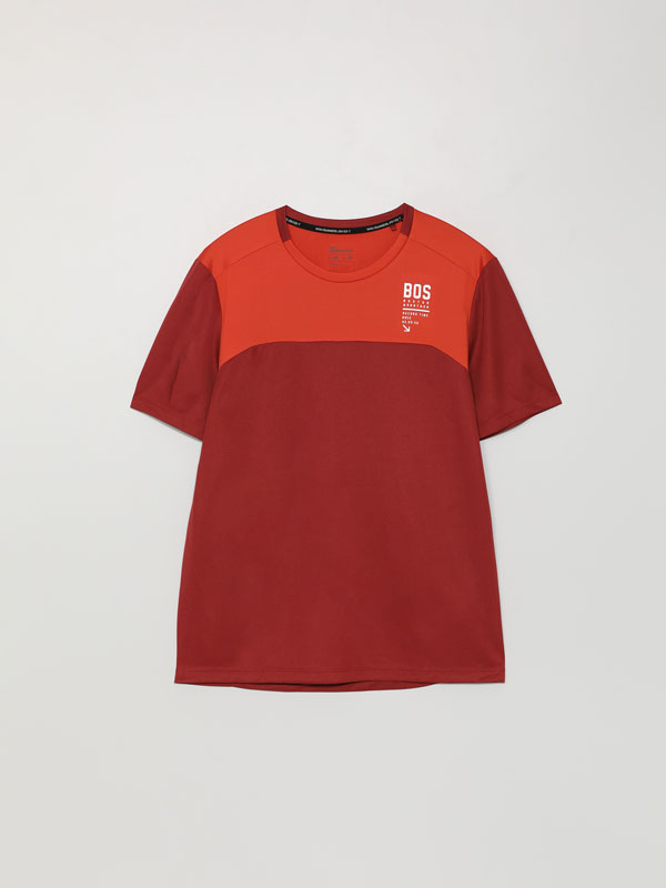 Technical colour block T-shirt