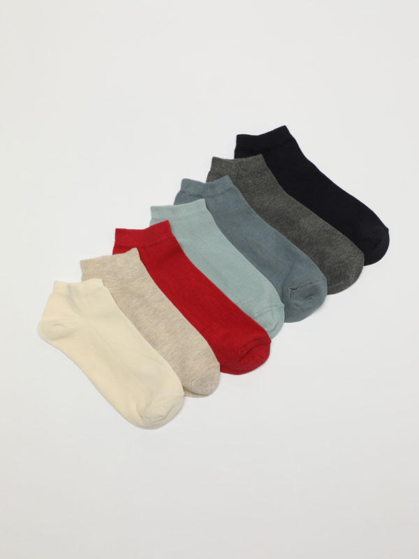 Pack of 7 pairs of basic ankle socks