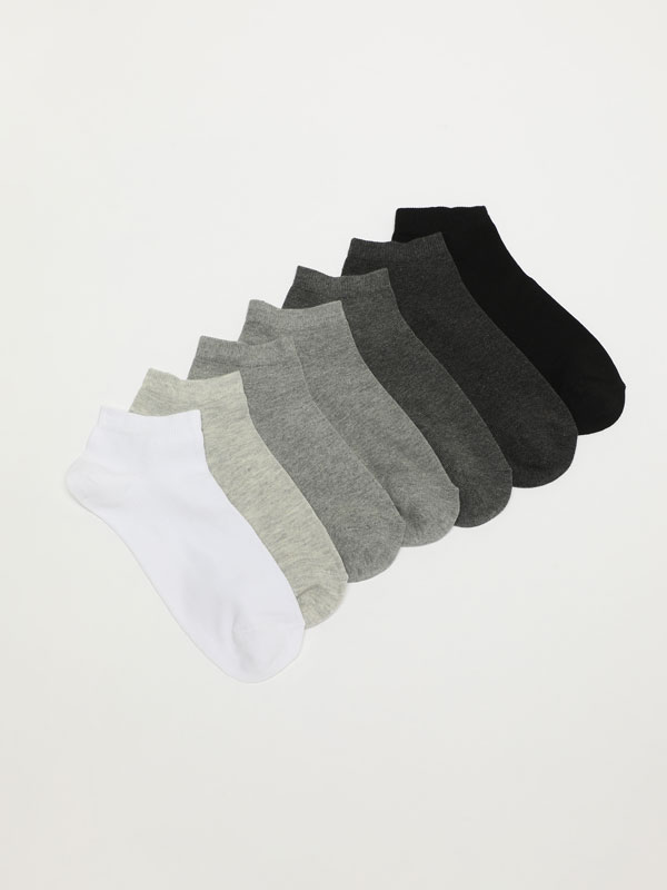 Pack de 7 pares de calcetines tobilleros básicos