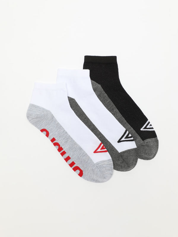 Pack of 3 UMBRO x LEFTIES sporty ankle socks