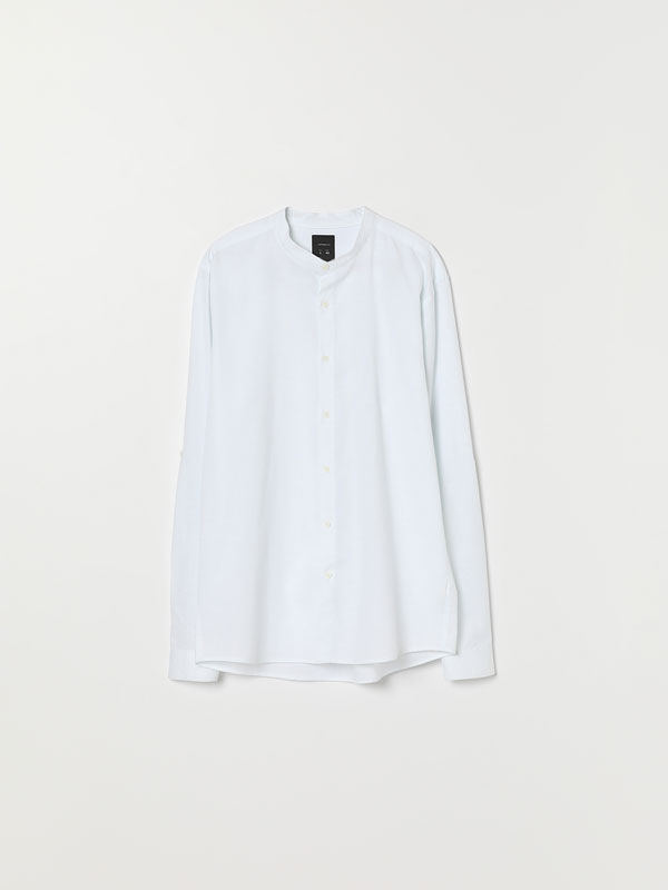 Camisa de lino-algodón cuello mao