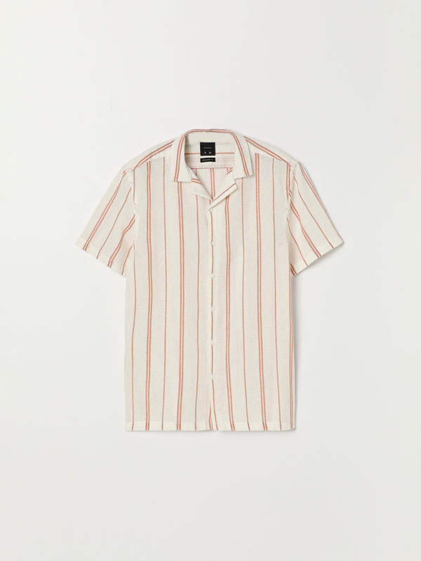 Camisa de raias liño - algodón