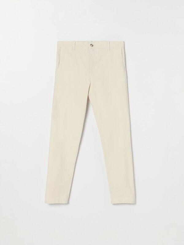 Rustic slim fit comfort chino trousers
