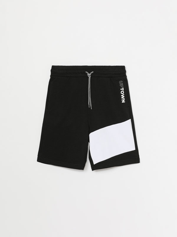 Bermuda shorts with contrast stripe