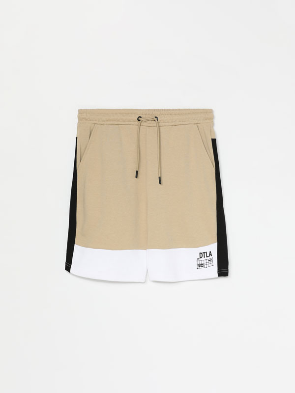 Printed sports Bermuda shorts