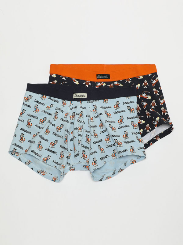 Pack of 2 pairs of The Flintstones © &™ WARNER BROS print boxers.