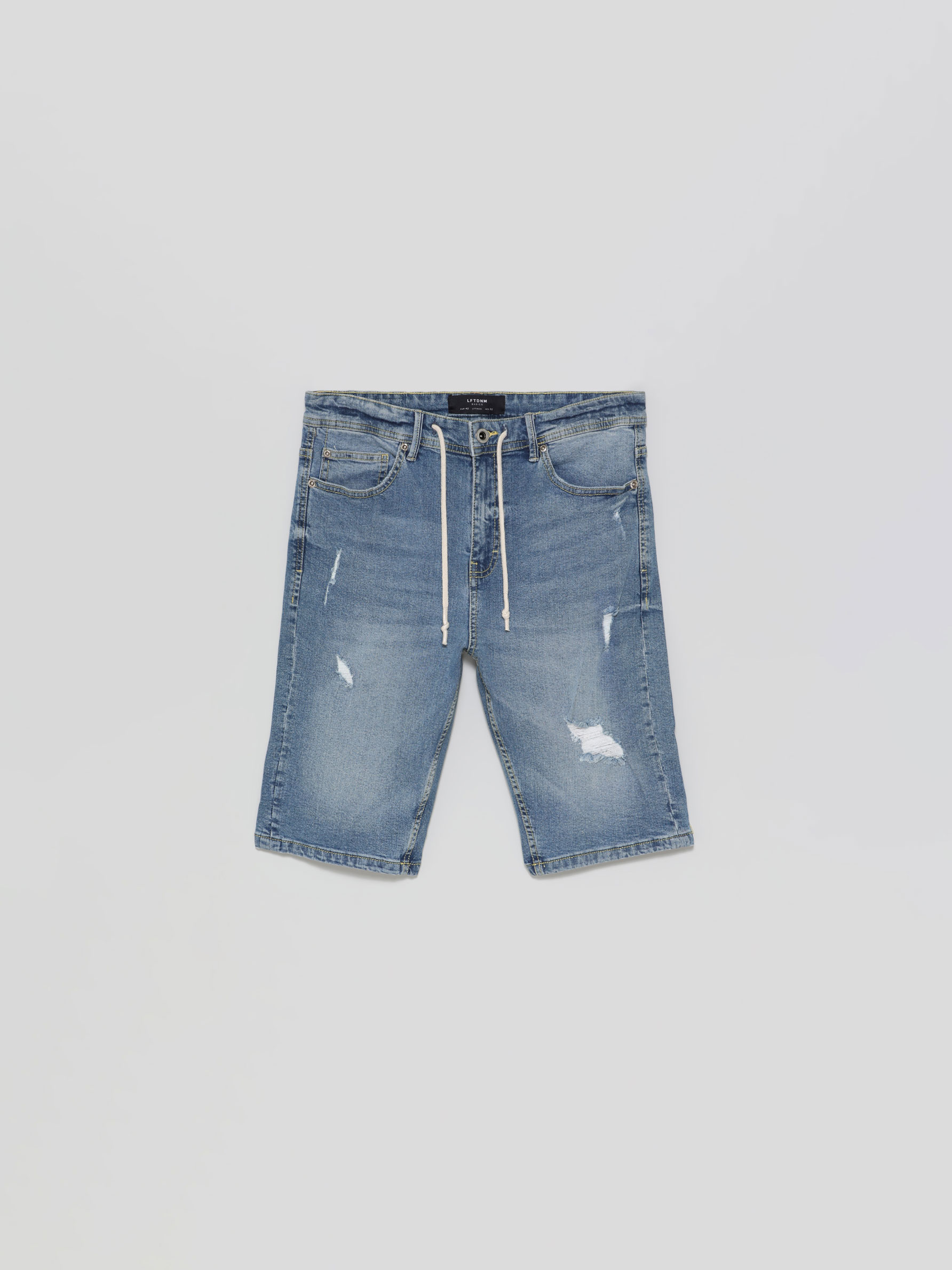 Skinny Stretchy Denim Bermuda Shorts 