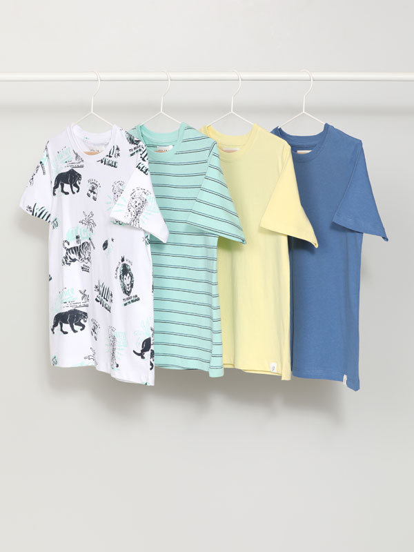 Pack de 4 samarretes combinades de màniga curta
