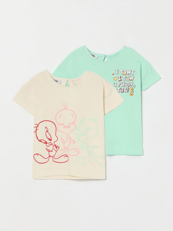 Pack de 2 t-shirts de manga curta com estampado do Piu-Piu © &™ WARNER BROS