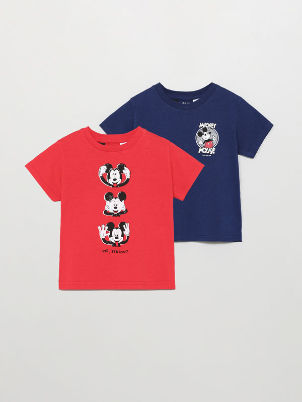 Pack de 2 camisetas de manga curta estampado Mickey ©Disney