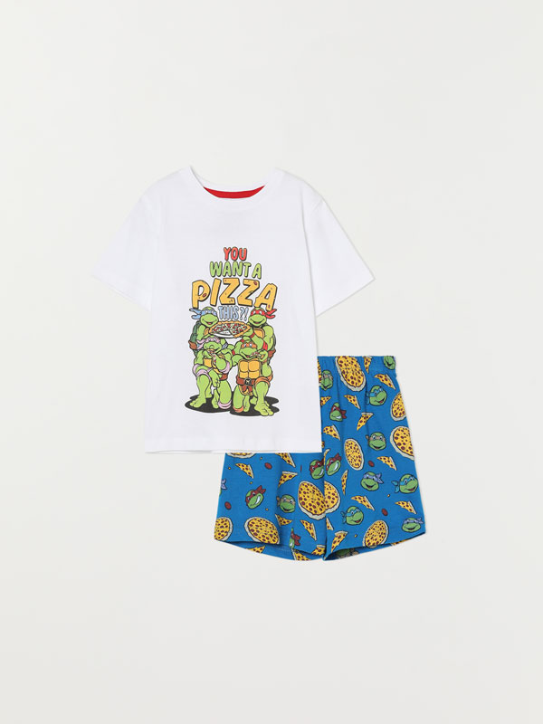 Pijama konjuntoa Tortugas Ninjas © Nickelodeon estanpatuarekin, 2 piezakoa