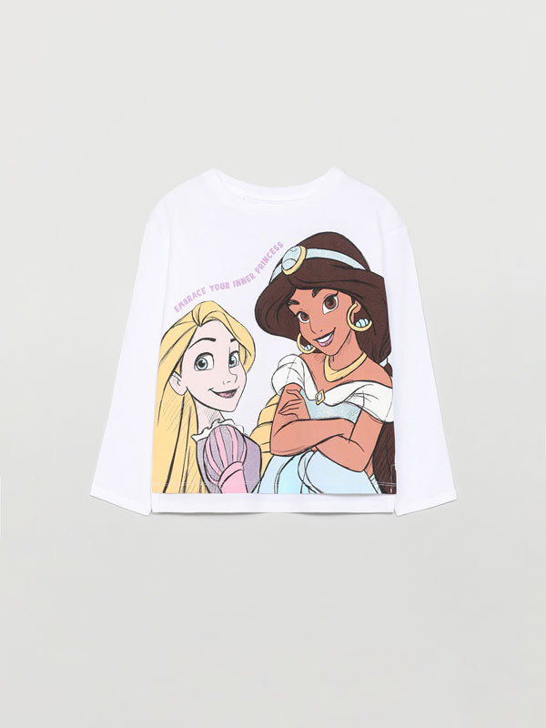 T-shirt estampada com purpurina Princesas ©Disney