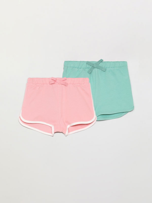 Pack de 2 shorts de felpa liso y combinado