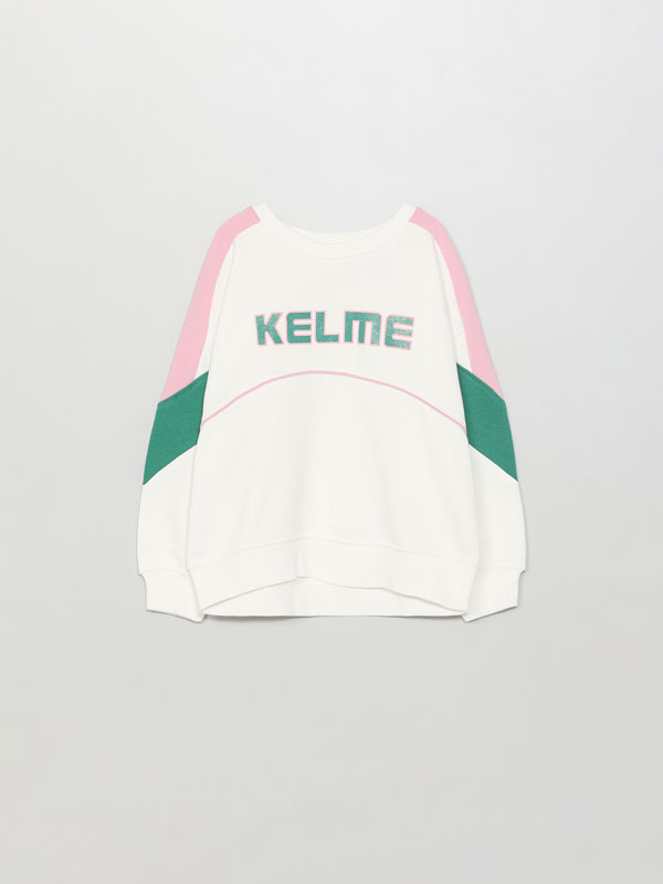 KELME x LEFTIES colour block sweatshirt with glitter