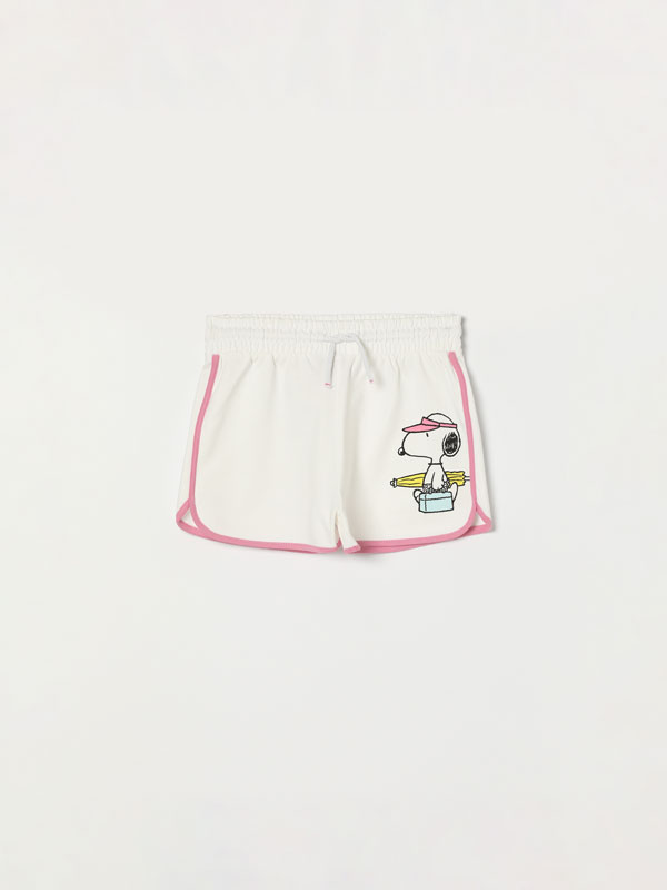 Pantalón curto de felpa estampado Snoopy Peanuts™