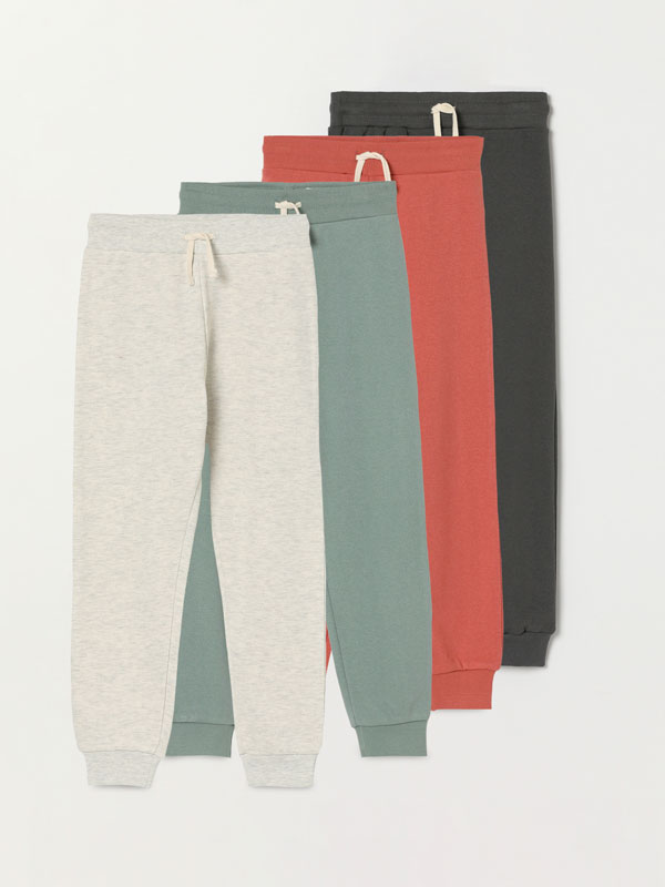 Pack of 4 basic plush trousers