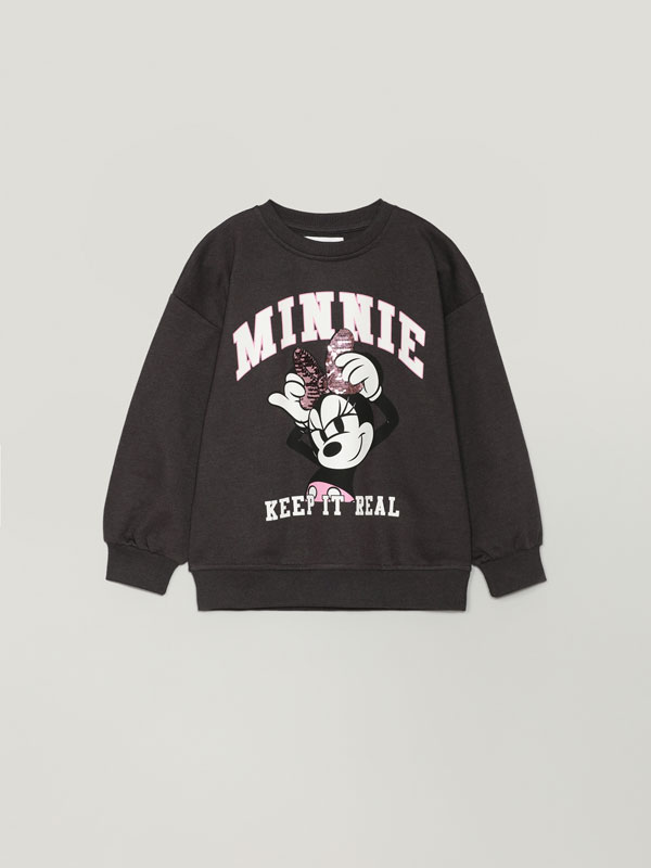 Minnie Mouse ©Disney print sweatshirt with reversible sequin detail