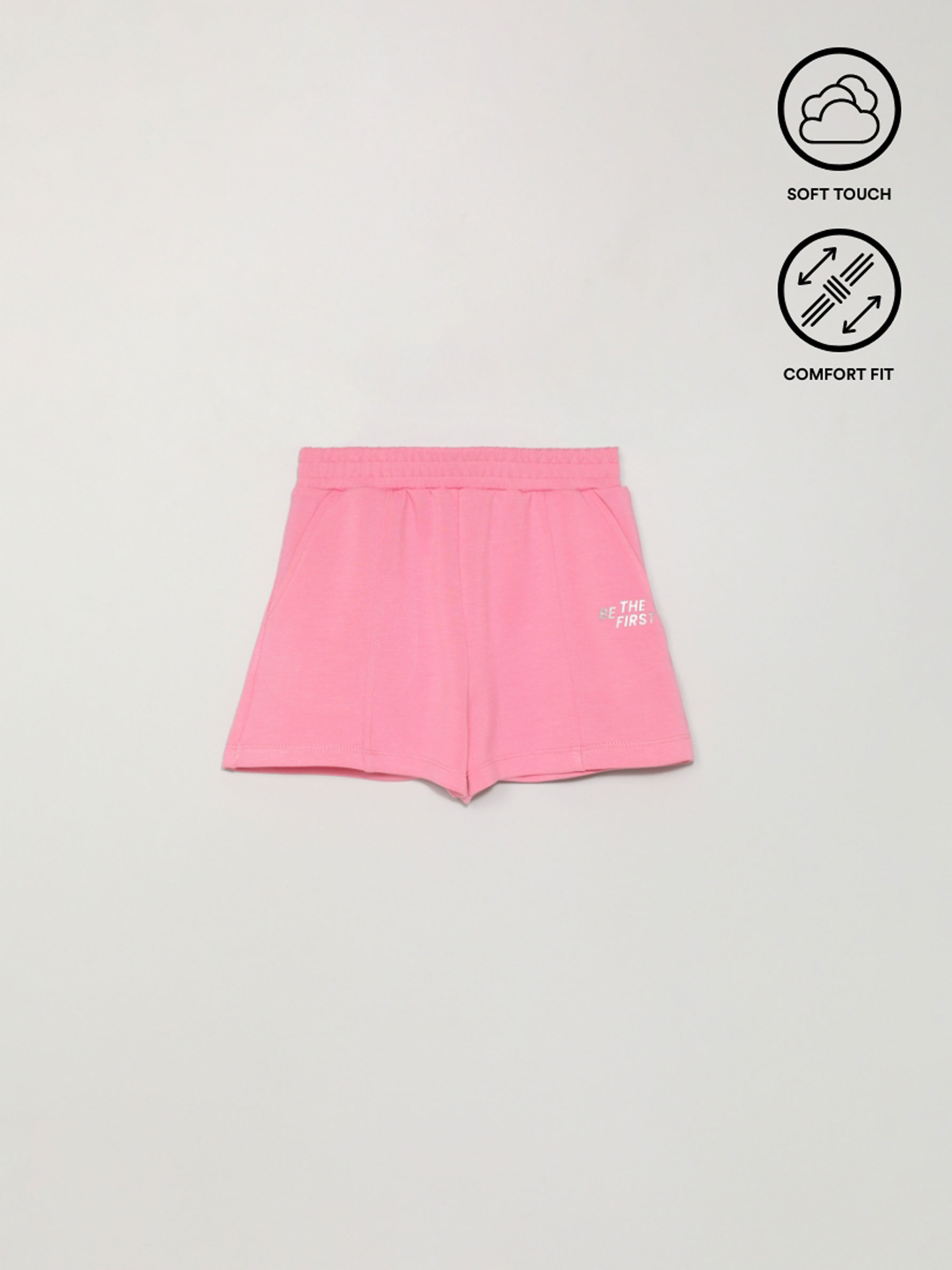 Metallic print tracksuit shorts 