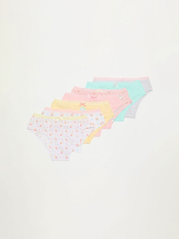 Pack of 7 printed hipster briefs