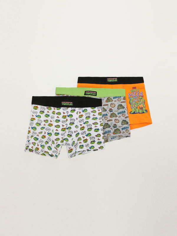 Pack of 3 Ninja Turtles © Nickelodeon print boxers.