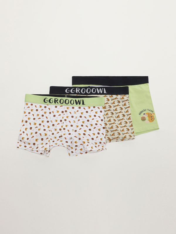 Pack de 3 calzoncillos bóxer estampados - Calzoncillos - ROPA INTERIOR -  TODA LA COLECCIÓN - NIÑO | 4- 14 años - NIÑOS - | Lefties España (Canarias)
