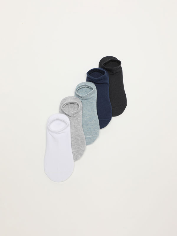 Pack 5 pares de calcetines tipo invisibles básicos