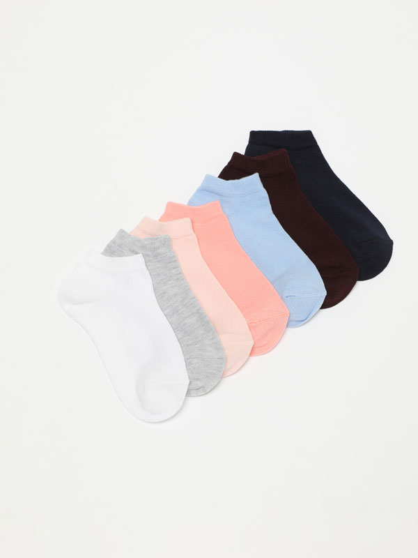 Pack de 7 pares de calcetíns nocelleiros de cores básicas