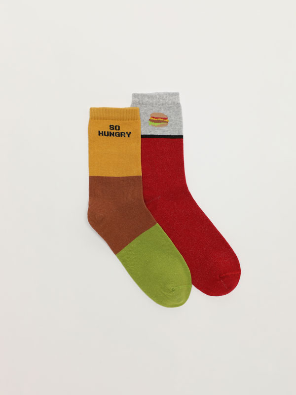 2-Pack of printed socks