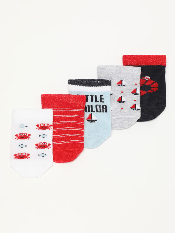 Pack of 5 pairs of printed socks