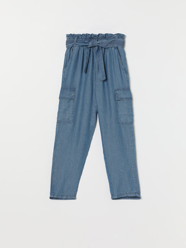 Jeans cargo fluidos - JEANS - TODA LA COLECCIÓN - NIÑA | 4- 14 años - NIÑOS  - | Lefties ESPAÑA