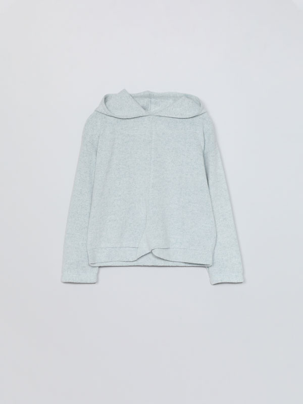 Soft-touch knit hoodie