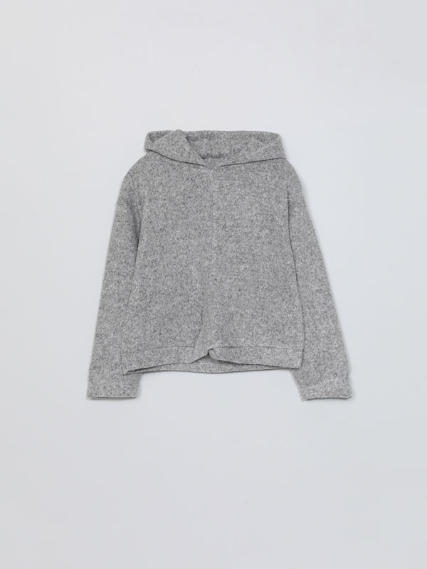 Soft-touch knit hoodie