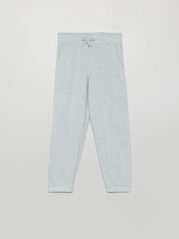 Soft-touch knit jogging trousers