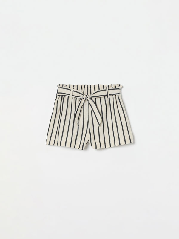 Striped knit shorts