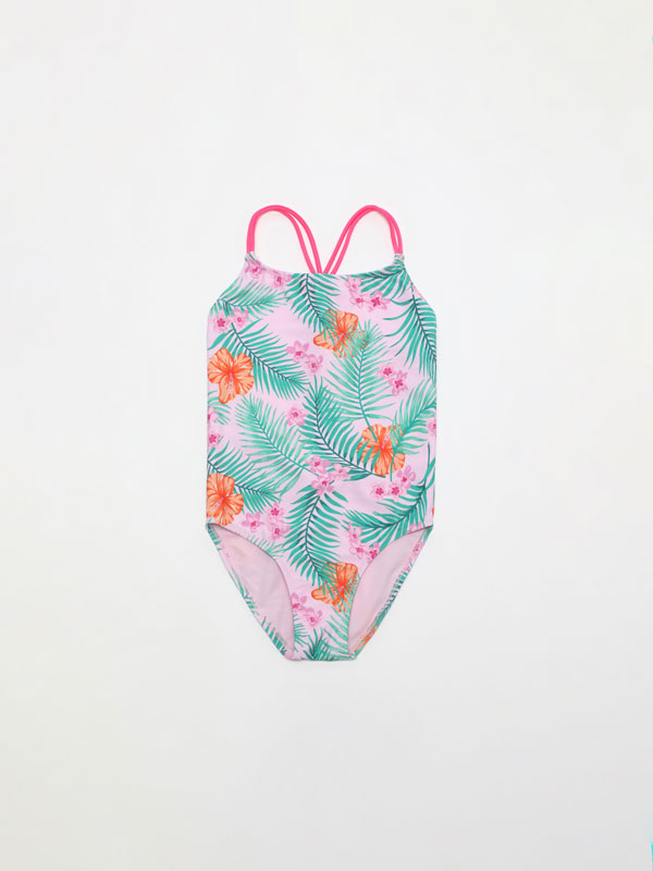 Tropical print swimsuit