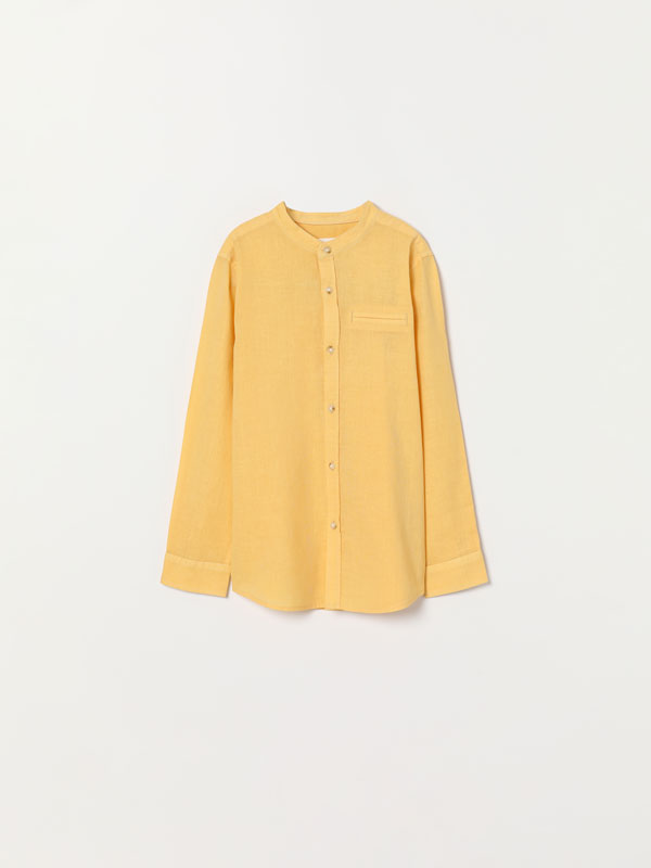 Linen-cotton blend shirt