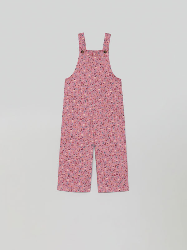 Printed culotte dungarees