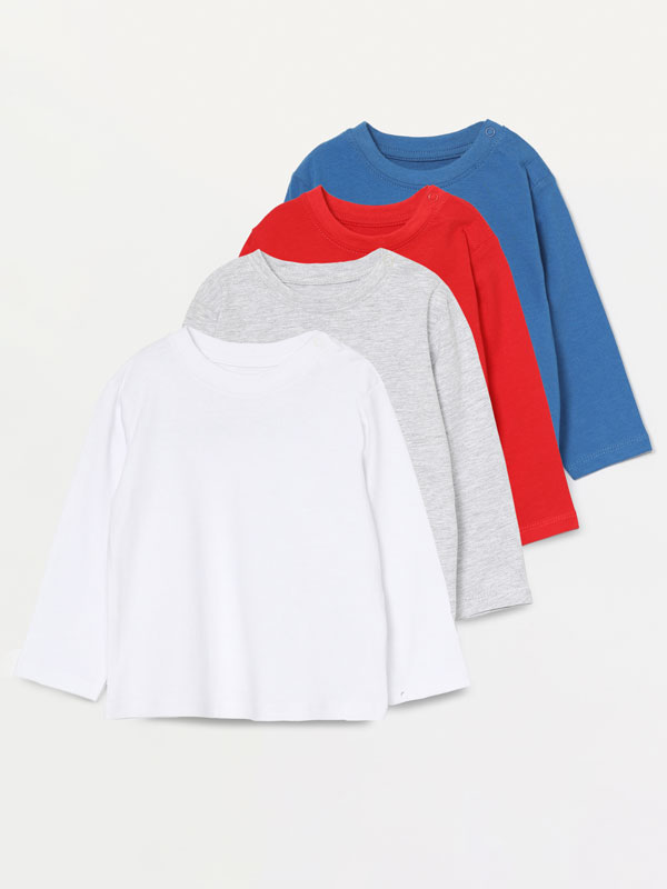 4-Pack of basic long sleeve T-shirts