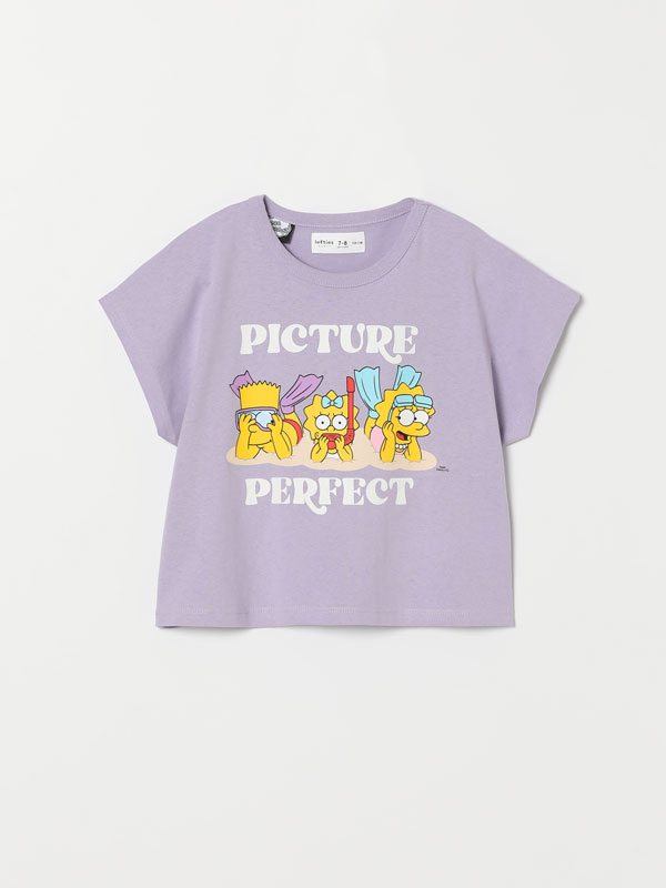 T-shirt com estampado dos The Simpsons™ com purpurina