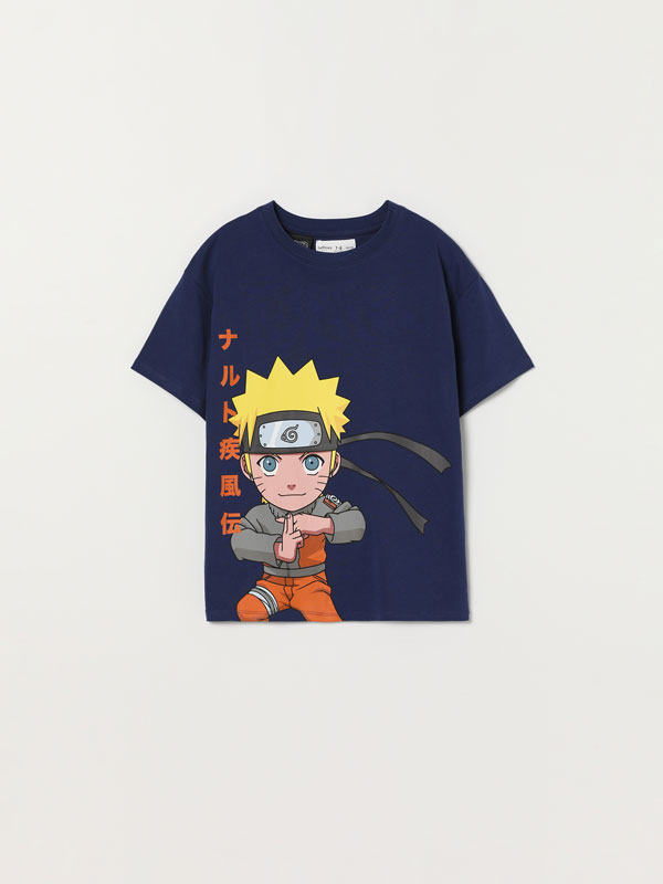 Camiseta de manga corta estampado Naruto Shippuden