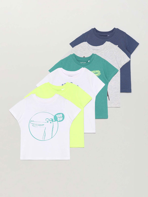 6-PACK OF PRINTED SHORT SLEEVE T-SHIRTS