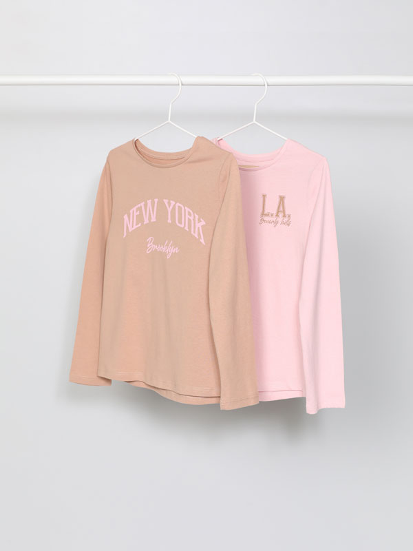 Pack of 2 printed long sleeve T-shirts