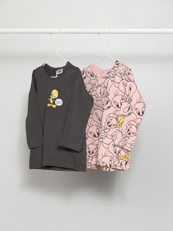 2-pack of Tweety © &™ WBEI print T-shirts