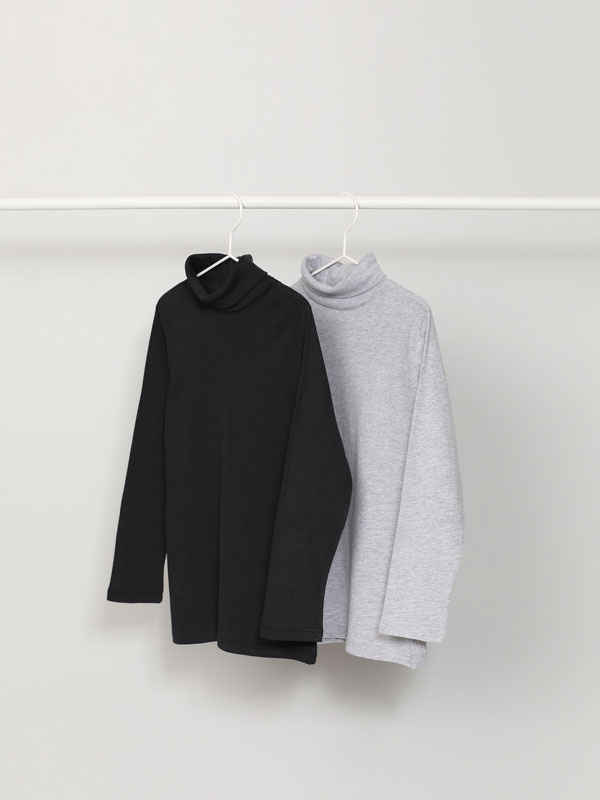 Pack of 2 basic roll neck T-shirts