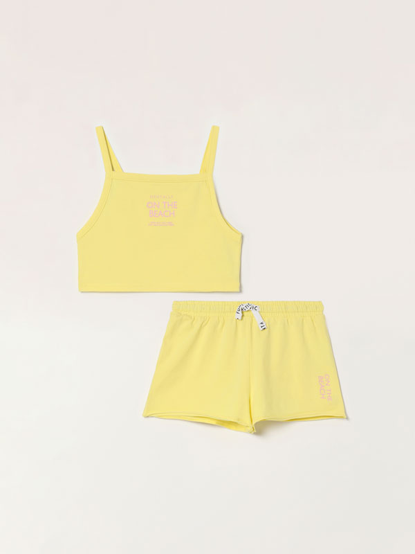 Printed top and shorts set