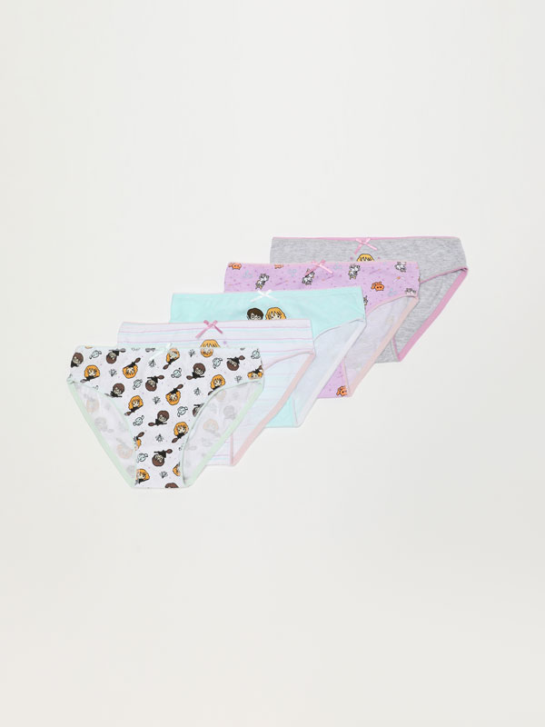 Pack de 5 braguitas estampadas de HARRY POTTER © \u0026™ WARNER BROS - Braguitas  - ROPA INTERIOR - TODA LA COLECCIÓN - NIÑA | 4- 14 años - NIÑOS - | Lefties  ESPAÑA
