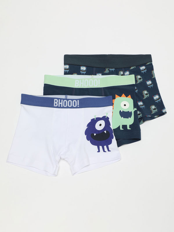 3-Pack of monster print boxer shorts
