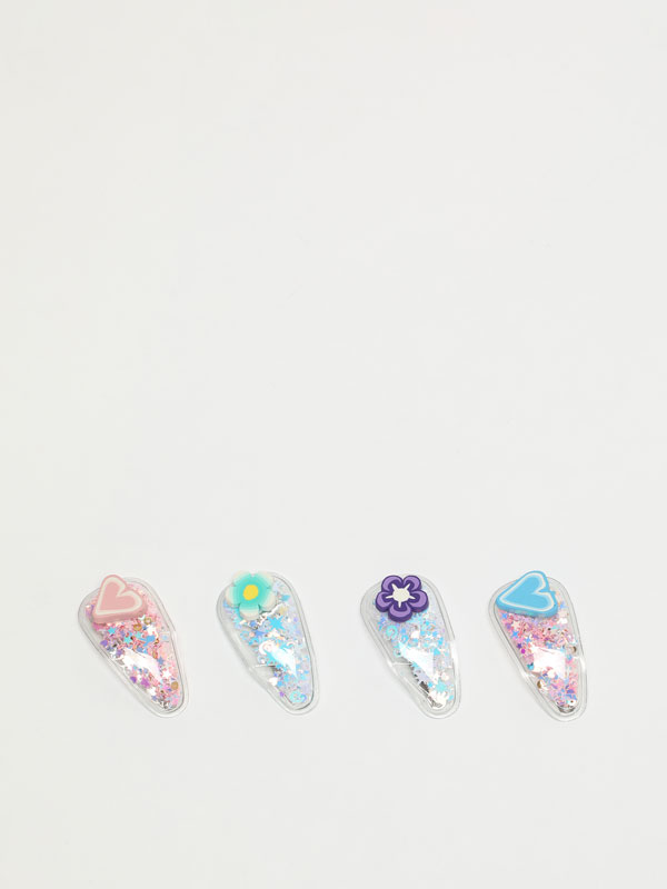 Pack of 4 decorative hair clips